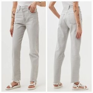 Agolde 26 90s Indie Sleeze Organic High Rise Straight Leg Criss Cross Jeans
